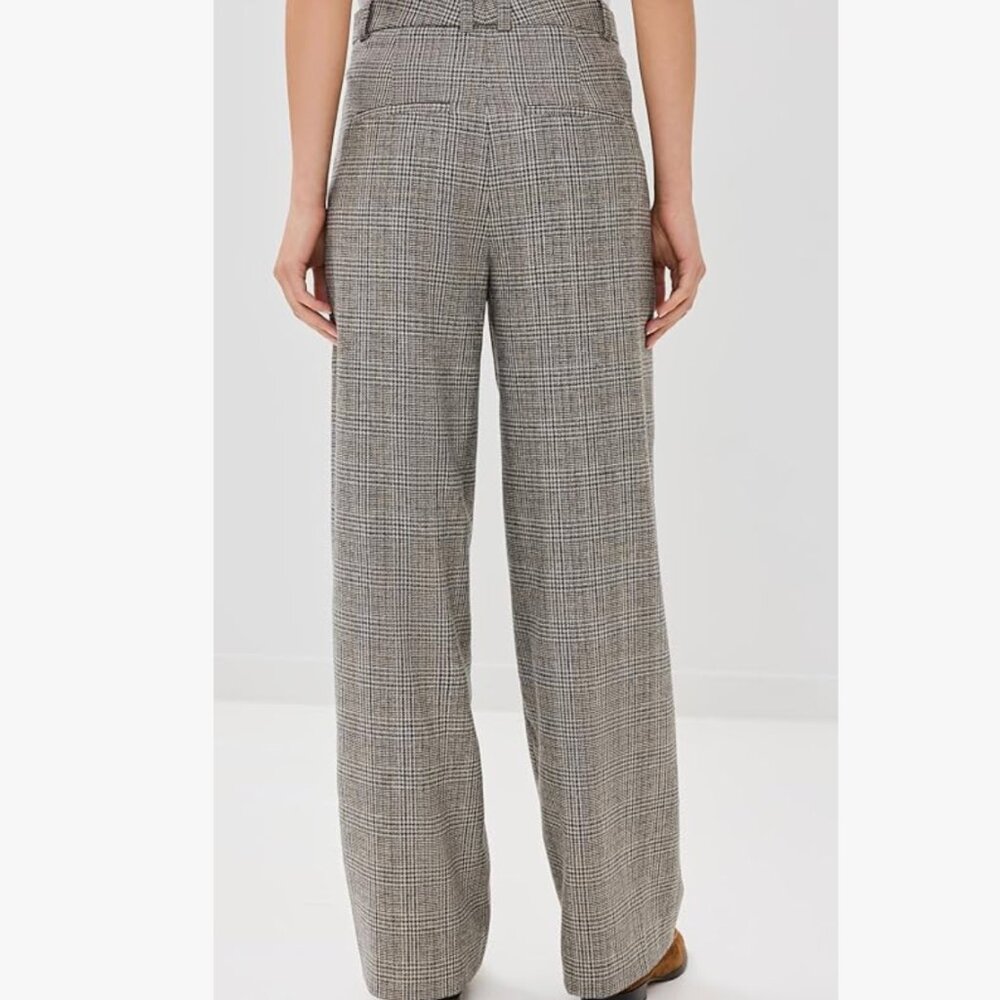 Vince plaid Italian wool-blend high rise trouser (10, heritage grey) - Picture 3 of 12